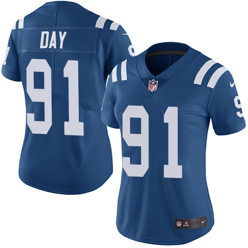 Indianapolis Colts #91 Sheldon Day Royal Blue Team Color Women's Stitched Vapor Untouchable Limited Jersey Womens