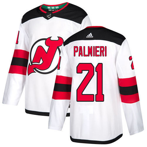 Adidas New Jersey Devils #21 Kyle Palmieri White Road Authentic Stitched Jersey Men's