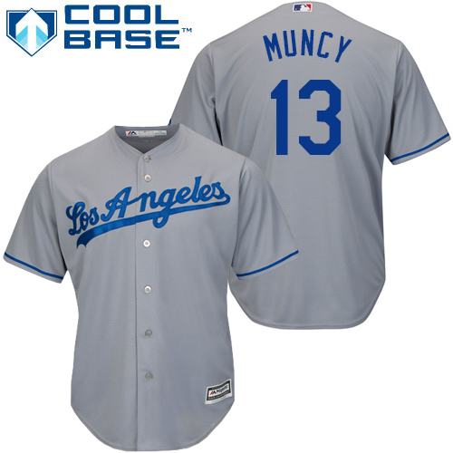 Los Angeles Dodgers #13 Max Muncy Grey New Cool Base Stitched Jersey Men's