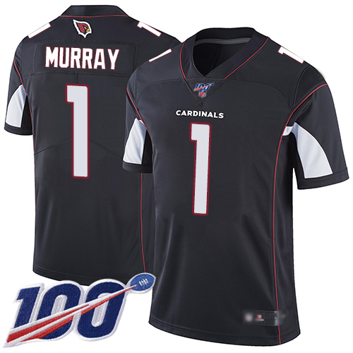 Cardinals #1 Kyler Murray Black Alternate Youth Stitched 100th Season Vapor Limited Jersey