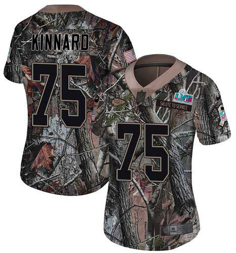 Chiefs #75 Darian Kinnard Camo Super Bowl LVII Patch Women's Stitched Limited Rush Realtree Jersey