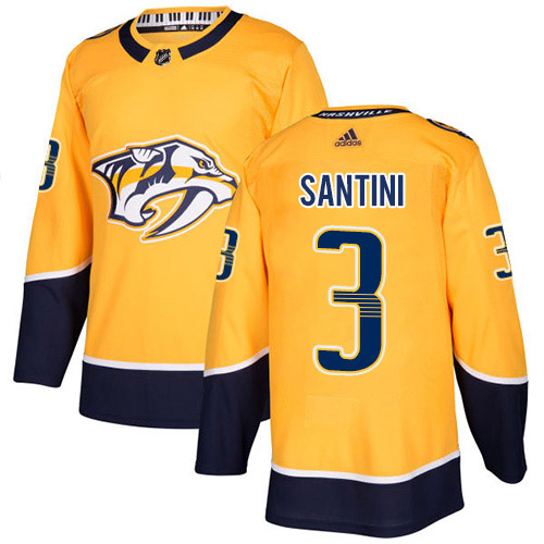 Adidas Nashville Predators #3 Steven Santini Yellow Home Authentic Stitched Youth Jersey Youth