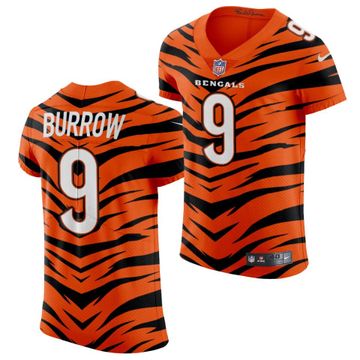Bengals #9 Joe Burrow Men's 2021-22 Orange City Edition Elite Jersey