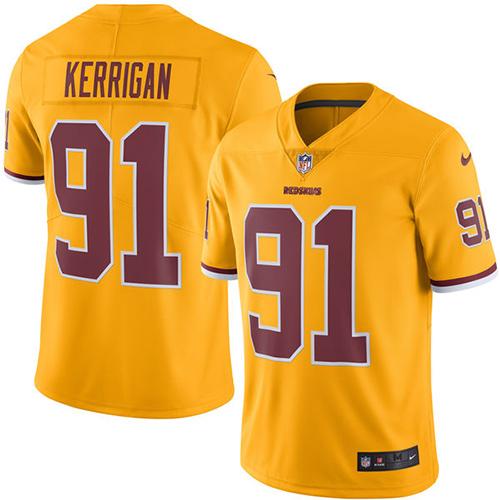 Washington Commanders #91 Ryan Kerrigan Gold Men's Stitched Limited Rush Jersey Men's