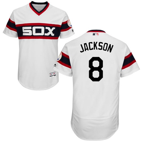 Chicago White Sox #8 Bo Jackson White Flexbase Authentic Collection Alternate Home Stitched Jersey Men's