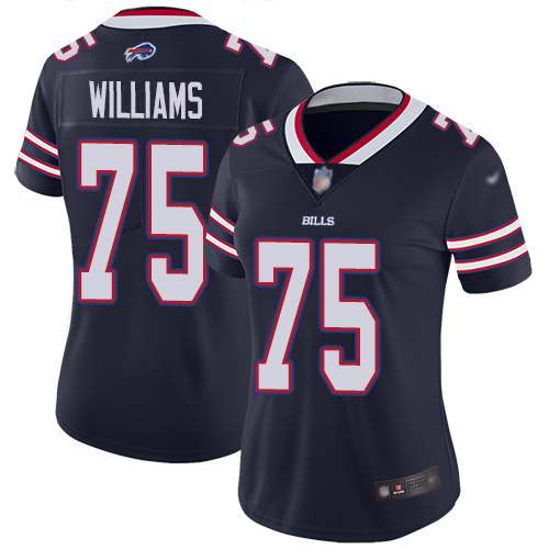Buffalo Bills #75 Daryl Williams Navy Women's Stitched Limited Inverted Legend Jersey Womens