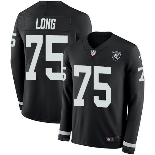 Las Vegas Raiders #75 Howie Long Black Team Color Men's Stitched Limited Therma Long Sleeve Jersey Men's