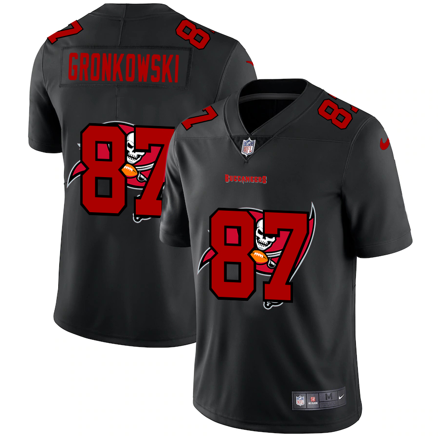 Tampa Bay Buccaneers #87 Rob Gronkowski Men's Team Logo Dual Overlap Limited Jersey Black