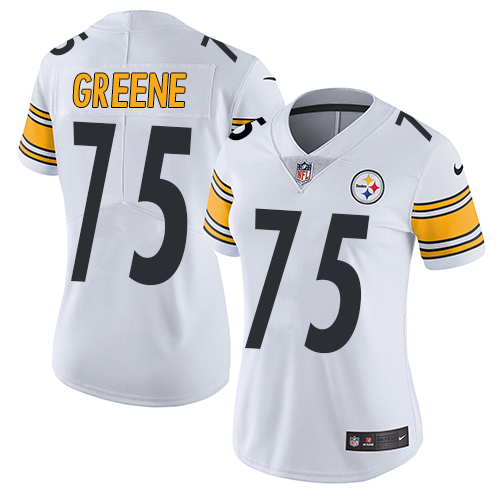 Pittsburgh Steelers #75 Joe Greene White Women's Stitched Vapor Untouchable Limited Jersey Womens