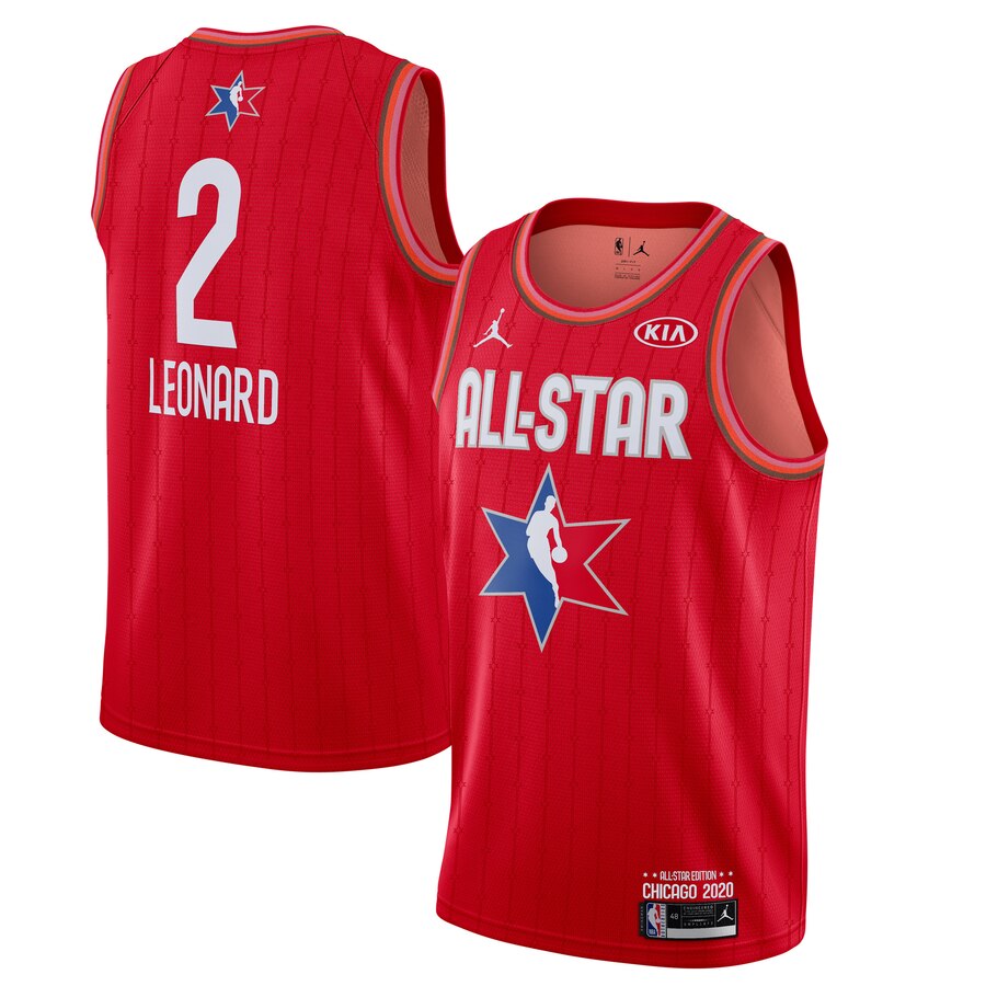 Men's Kawhi Leonard Jordan Brand Red 2020 All-Star Game Swingman Finished Jersey
