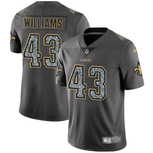 New Orleans Saints #43 Marcus Williams Gray Static Youth Stitched Vapor Untouchable Limited Jersey Youth