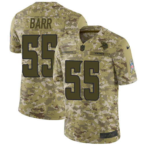 Minnesota Vikings #55 Anthony Barr Camo Men's Stitched Limited 2018 Salute To Service Jersey Men's