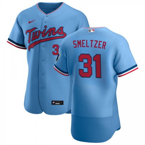Minnesota Minnesota Twins #31 Devin Smeltzer Men's Light Blue Alternate 2020 Authentic Team Jersey Men's
