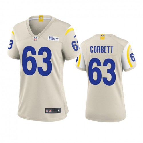 Los Angeles Los Angeles Rams #63 Austin Corbett Women's Game Jersey - Bone Womens