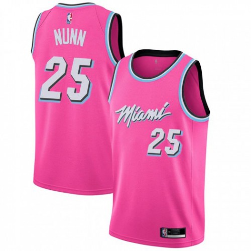 Miami Heat #25 Kendrick Nunn Pink Youth Swingman Earned Edition Jersey Youth