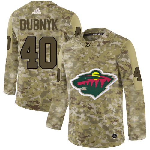 Adidas Minnesota Wild #40 Devan Dubnyk Camo Authentic Stitched Jersey Men's