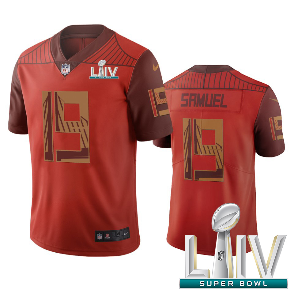 San Francisco 49ers #19 Deebo Samuel Orange Super Bowl LIV 2020 Vapor Limited City Edition Jersey