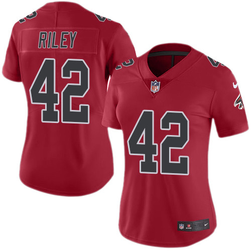 Atlanta Falcons #42 Duke Riley Red Women's Stitched Limited Rush Jersey Womens