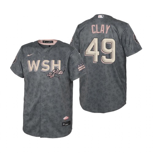 Washington Washington Nationals #49 Sam Clay Youth Gray 2022 City Connect Replica Jersey Youth