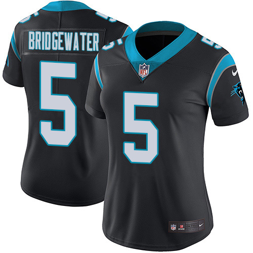 Carolina Panthers #5 Teddy Bridgewater Black Team Color Women's Stitched Vapor Untouchable Limited Jersey Womens