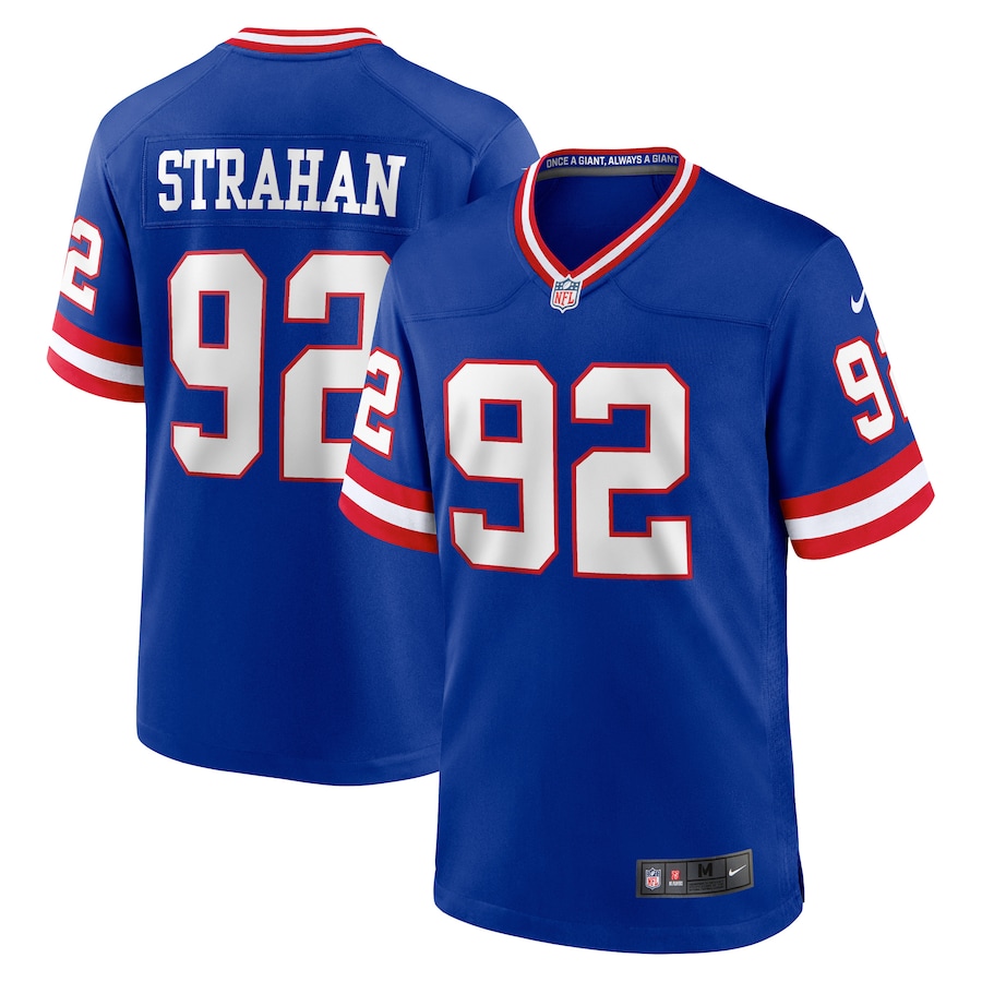 New York Giants #92 Michael Strahan Royal Men's Classic Retired Player Game Jersey
