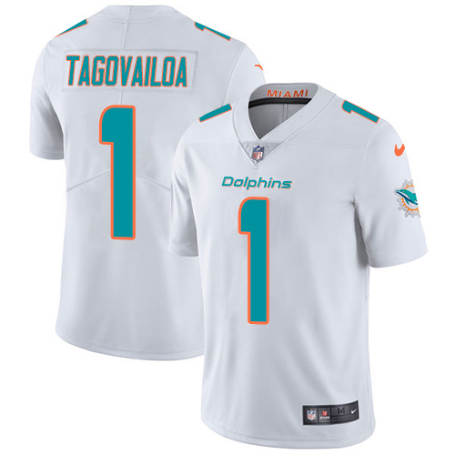 Dolphins #1 Tua Tagovailoa White Men's Stitched Vapor Untouchable Limited Jersey