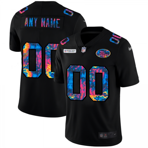 San Francisco 49ers Custom Men's Multi-Color Black 2020 Crucial Catch Vapor Untouchable Limited Jersey