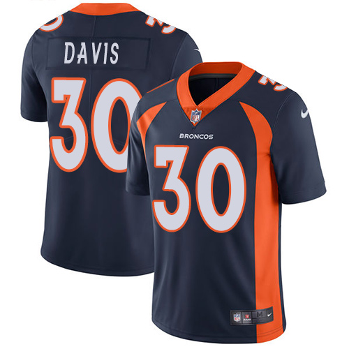 Denver Broncos #30 Terrell Davis Navy Blue Alternate Men's Stitched Vapor Untouchable Limited Jersey Men's