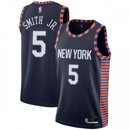 New York Knicks #5 Dennis Smith Jr Navy Youth Swingman City Edition 2018/19 Jersey Youth