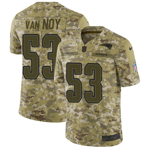 New England Patriots #53 Kyle Van Noy Camo Men's Stitched Limited 2018 Salute To Service Jersey Men's