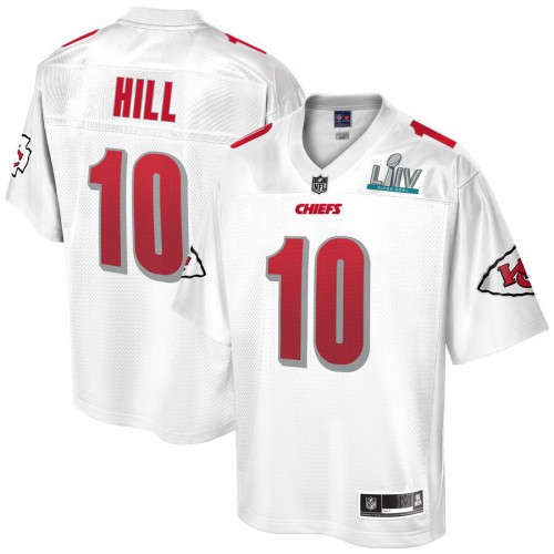 Men's Kansas City Kansas City Chiefs #10 Tyreek Hill Pro Line White Super Bowl LIV Champions Jersey Men's