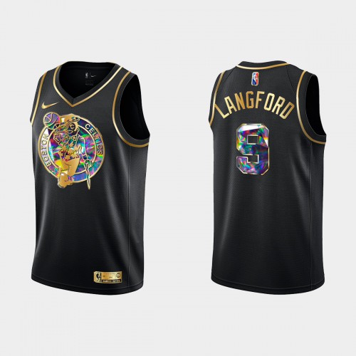 Boston Boston Celtics #9 Romeo Langford Mens Golden Edition Diamond Logo 2021/22 Swingman Jersey - Black Mens
