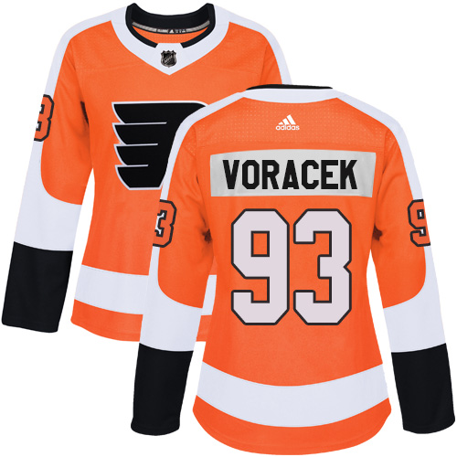 Adidas Philadelphia Flyers #93 Jakub Voracek Orange Home Authentic Women's Stitched Jersey Womens
