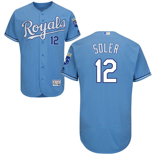 Kansas City Royals #12 Jorge Soler Light Blue Flexbase Authentic Collection Stitched Jersey Men's