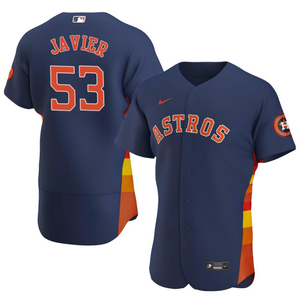 Men's Houston Astros 53 Authentic Navy Alternate 2020 Cristian Javier Jersey