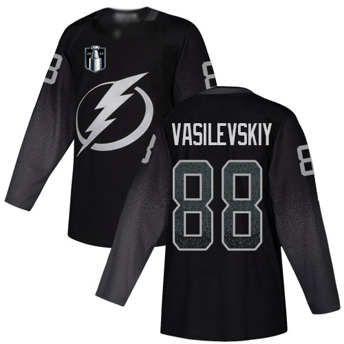 Adidas Tampa Bay Lightning #88 Andrei Vasilevskiy Black 2022 Stanley Cup Final Patch Youth Alternate Authentic Stitched Jersey Youth