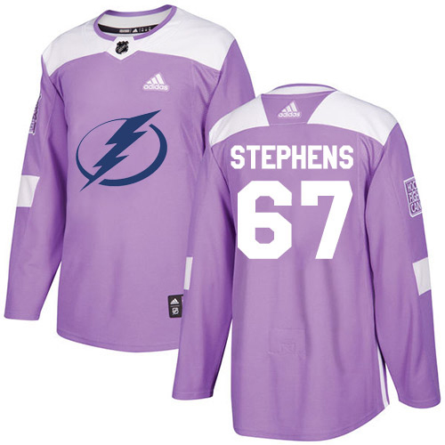 Adidas Tampa Bay Lightning #67 Mitchell Stephens Purple Authentic Fights Cancer Youth Stitched Jersey Youth