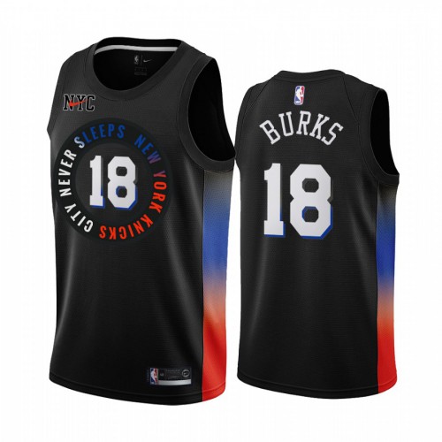 New York Knicks #18 Alec Burks Black Youth Swingman 2020-21 City Edition Jersey Youth
