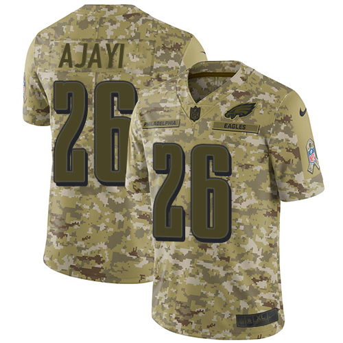 Philadelphia Eagles #26 Jay Ajayi Camo Youth Stitched Limited 2018 Salute to Service Jersey Youth
