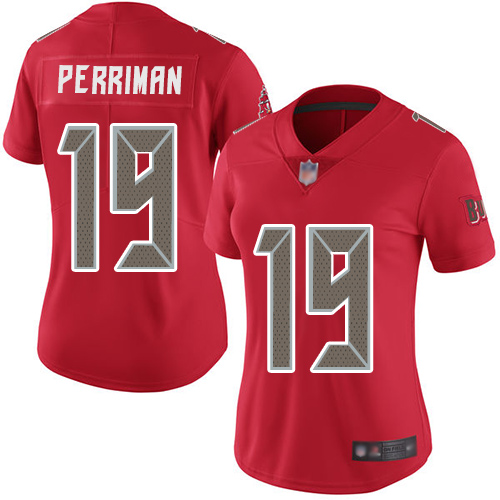 Tampa Bay Buccaneers #19 Breshad Perriman Red Women's Stitched Limited Rush Jersey Womens