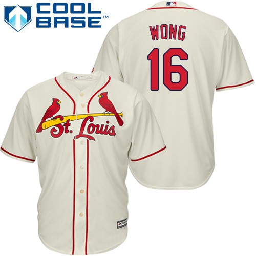 St.Louis Cardinals #16 Kolten Wong Cream Cool Base Stitched Youth Jersey Youth