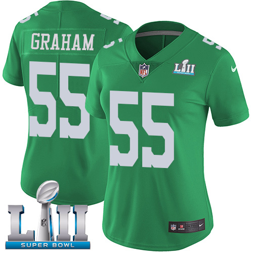 Eagles #55 Brandon Graham Green Super Bowl LII Women's Stitched Limited Rush Jersey