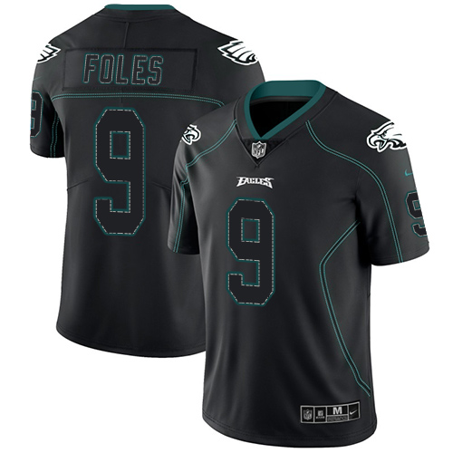 Philadelphia Eagles #9 Nick Foles Lights Out Black Men's Stitched Limited Rush Jersey Men's