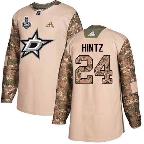 Adidas Dallas Stars #24 Roope Hintz Camo Authentic 2017 Veterans Day 2020 Stanley Cup Final Stitched Jersey Men's