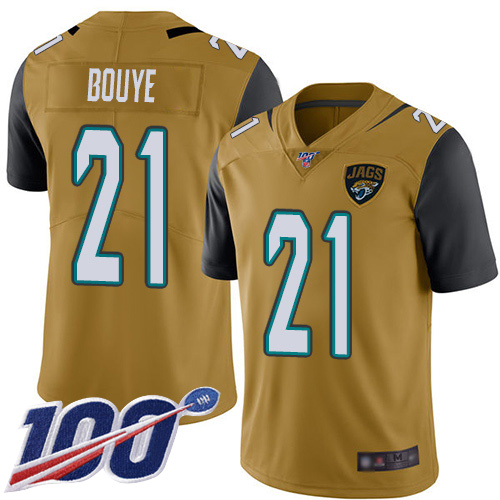 Jacksonville Jaguars #21 A.J. Bouye Gold Men's Stitched Limited Rush 100th Season Jersey Men's