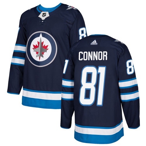 Adidas Winnipeg Jets #81 Kyle Connor Navy Blue Home Authentic Stitched Jersey Men's