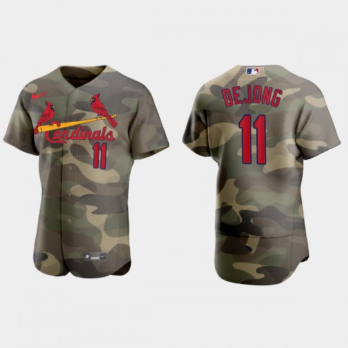 St.Louis St.Louis Cardinals #11 Paul Dejong Men's 2021 Armed Forces Day Authentic Jersey -Camo Men's