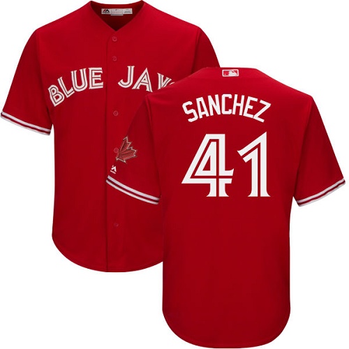 Toronto Blue Jays #41 Aaron Sanchez Red Cool Base Canada Day Stitched Youth Jersey Youth