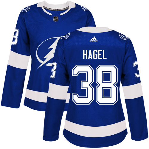 Adidas Tampa Bay Lightning #38 Brandon Hagel Blue Women's Home Authentic Stitched Jersey Womens