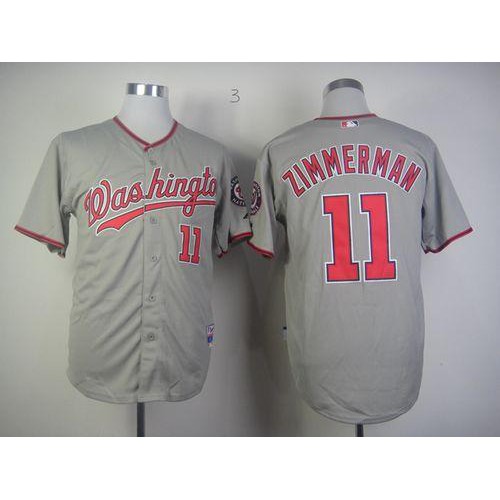 Washington Nationals #11 Ryan Zimmerman Grey Stitched Jersey Men's